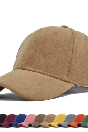 Solid Suede Retro Baseball Caps For Men Women Spring Autumn Street Snapback Hip Hop Hat Adjustable Faux Fur Sunscreen Visor Cap
