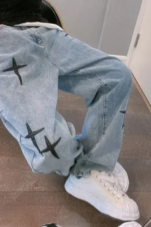 Jeans Men Wide Leg Cargo Pants Streetwear Baggy Men Korean Fashion Loose Straight Male Clothing Y2K Hip Hop Style Male Trousers