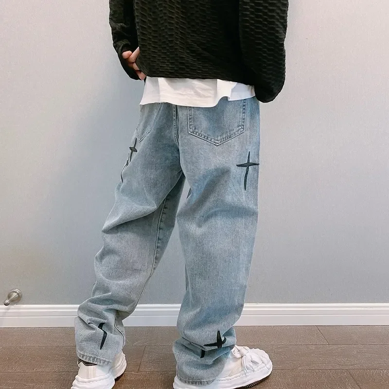 Jeans Men Wide Leg Cargo Pants Streetwear Baggy Men Korean Fashion Loose Straight Male Clothing Y2K Hip Hop Style Male Trousers - Image 3